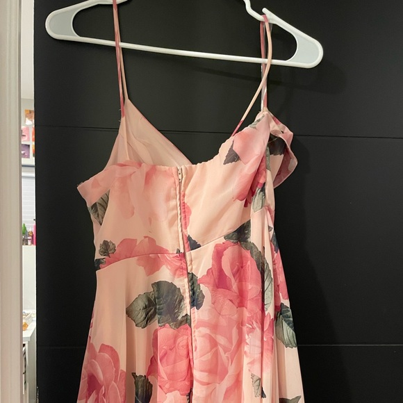 Pink Roses Maxi Prom Dress - Picture 11 of 12